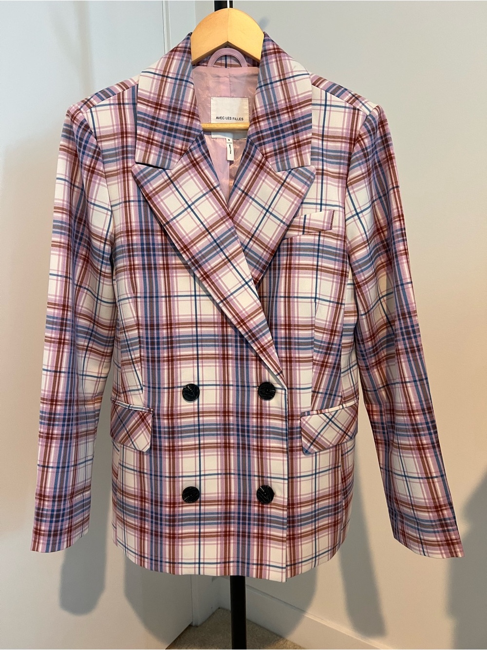 Avec Les Filles - NWOT, Plaid Double Breasted Blazer - Size 6